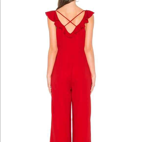 POINTSETTIA RUFFLE FRONT JUMPSUIT, Line & Dot - Picture 4 of 7